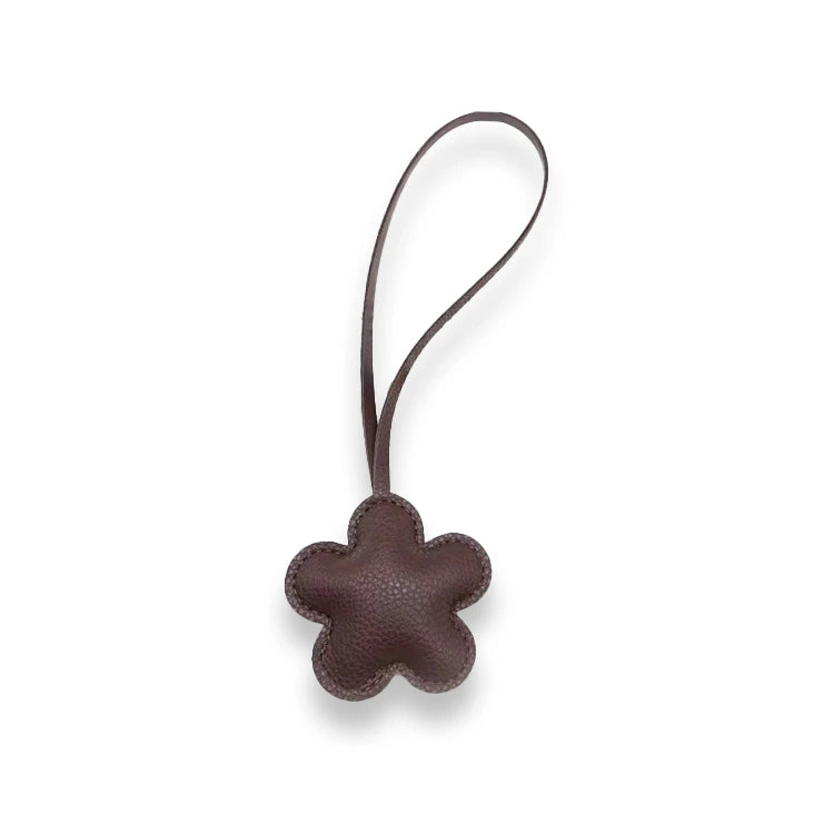 Flower Bag Charm - Elegant Leather Keychain Accessory