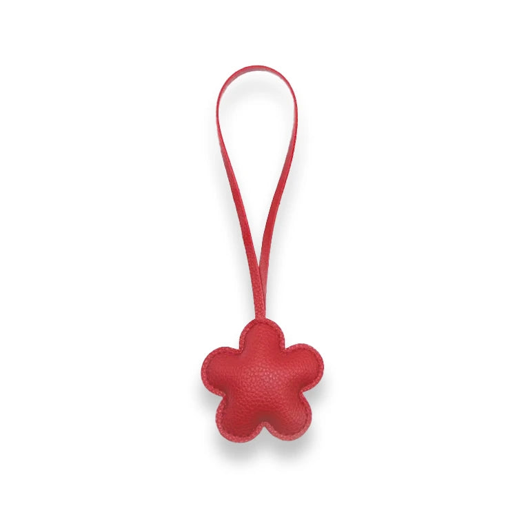 Flower Bag Charm - Elegant Leather Keychain Accessory