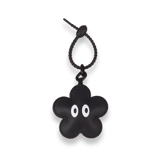 Cartoon Flower Bag Charm - Fun Leather Keychain Accessory